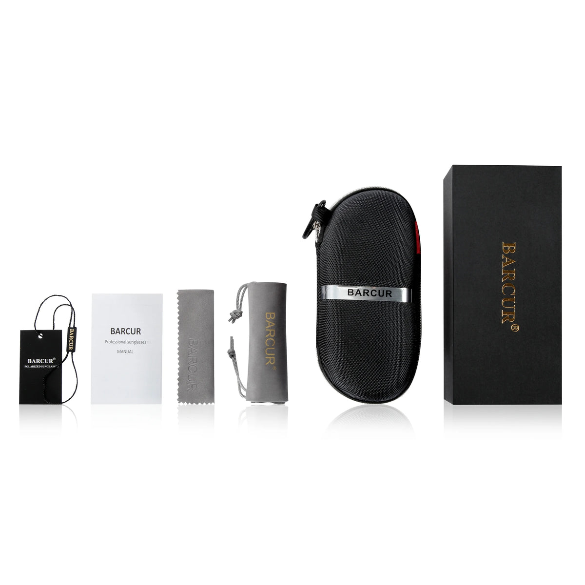 Black aluminum classic sunglasses for men by BARCUR, featuring sleek frame and polarized lenses, designed for stylish sun protection.
