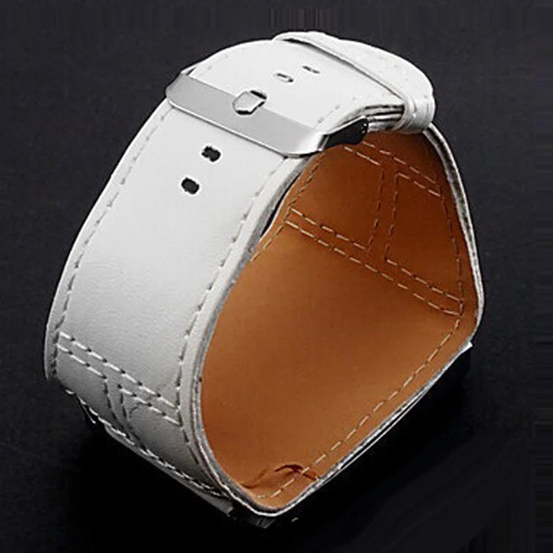 Fashionable square red women's watch by Corporación Turística, featuring a sleek black strap and modern design.