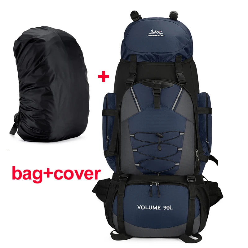 Large 90L hiking and camping backpack by Corporación Turística with multiple compartments and padded shoulder straps.