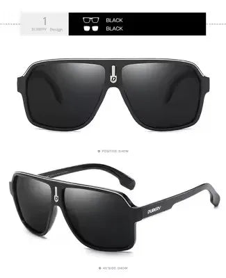 Polarized designer sunglasses from DUBERY, featuring stylish frame and tinted lenses for UV protection.