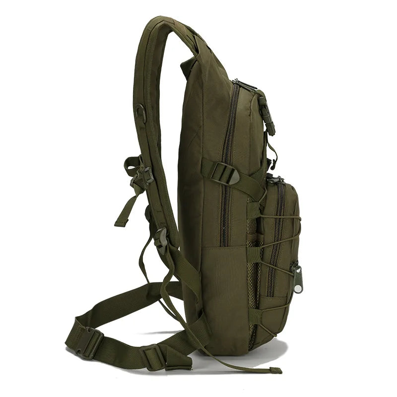 Tactical Molle backpack 15L by Corporación Turística, designed for cycling with multiple compartments and durable straps.