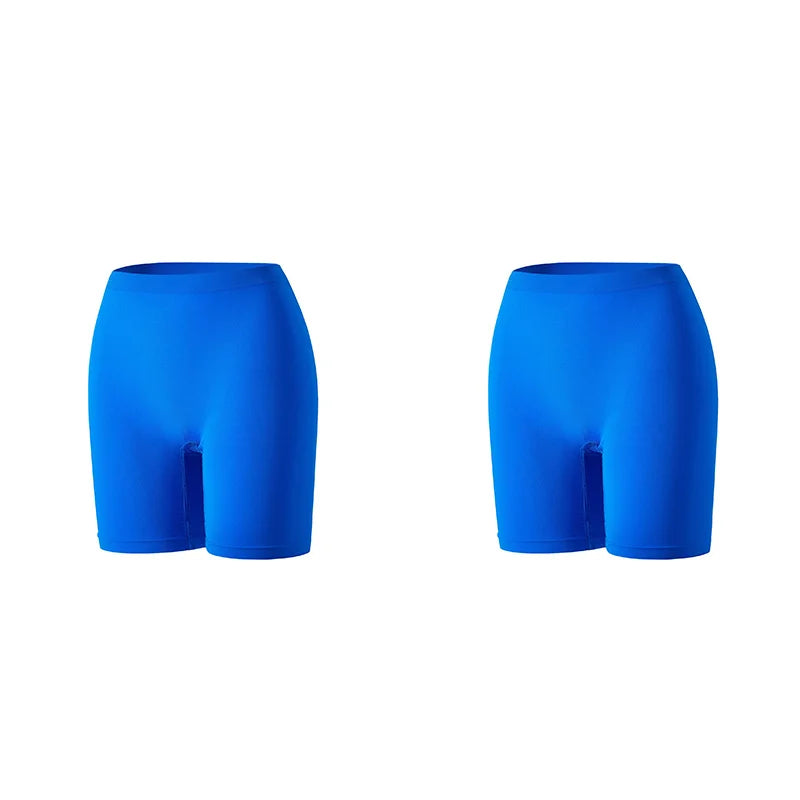 Set of three women's safety shorts from Corporación Turística in orange, featuring durable fabric and secure fit.