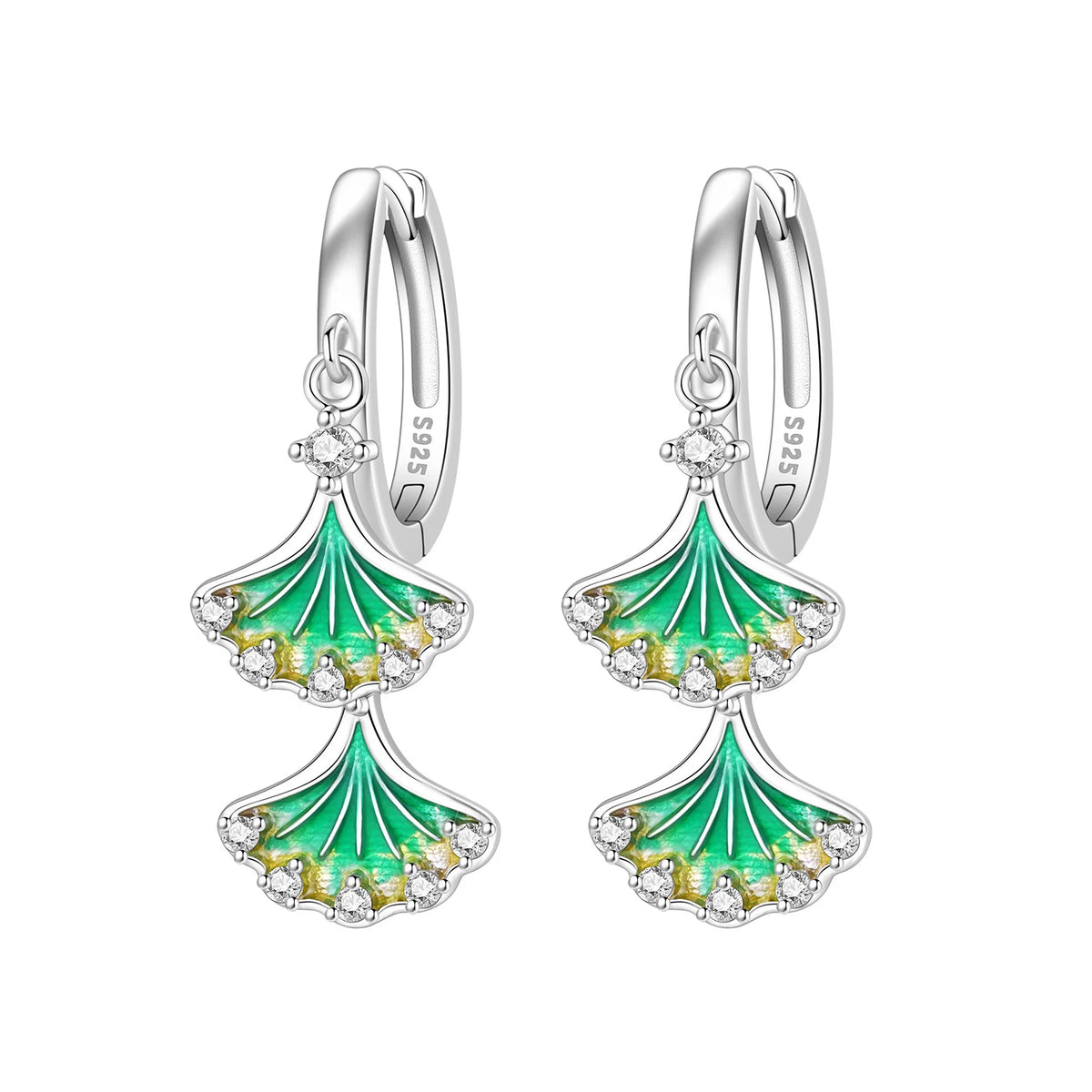 Sterling silver 925 earrings with blue hydrangea flower design, elegant jewelry by Corporación Turística.