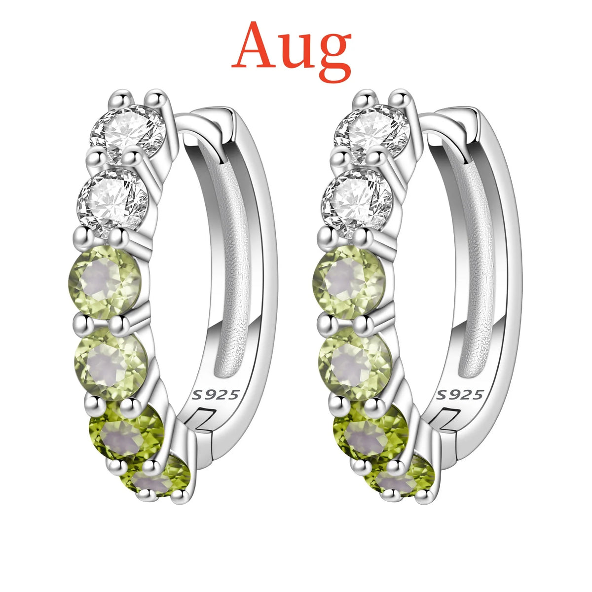 Colorful zirconia earrings from PANPOKI collection featuring simplified, vibrant gemstone designs in silver-tone settings.