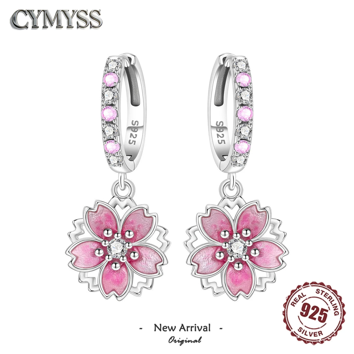 Elegant silver 925 sterling earrings with intricate F-shaped design, crafted by Corporación Turística.