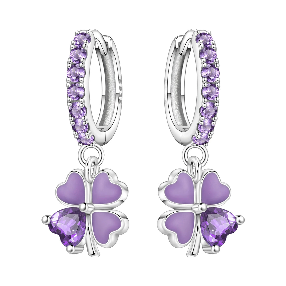 Sterling silver earrings with F-shaped design, crafted by Corporación Turística, featuring intricate details and polished finish.