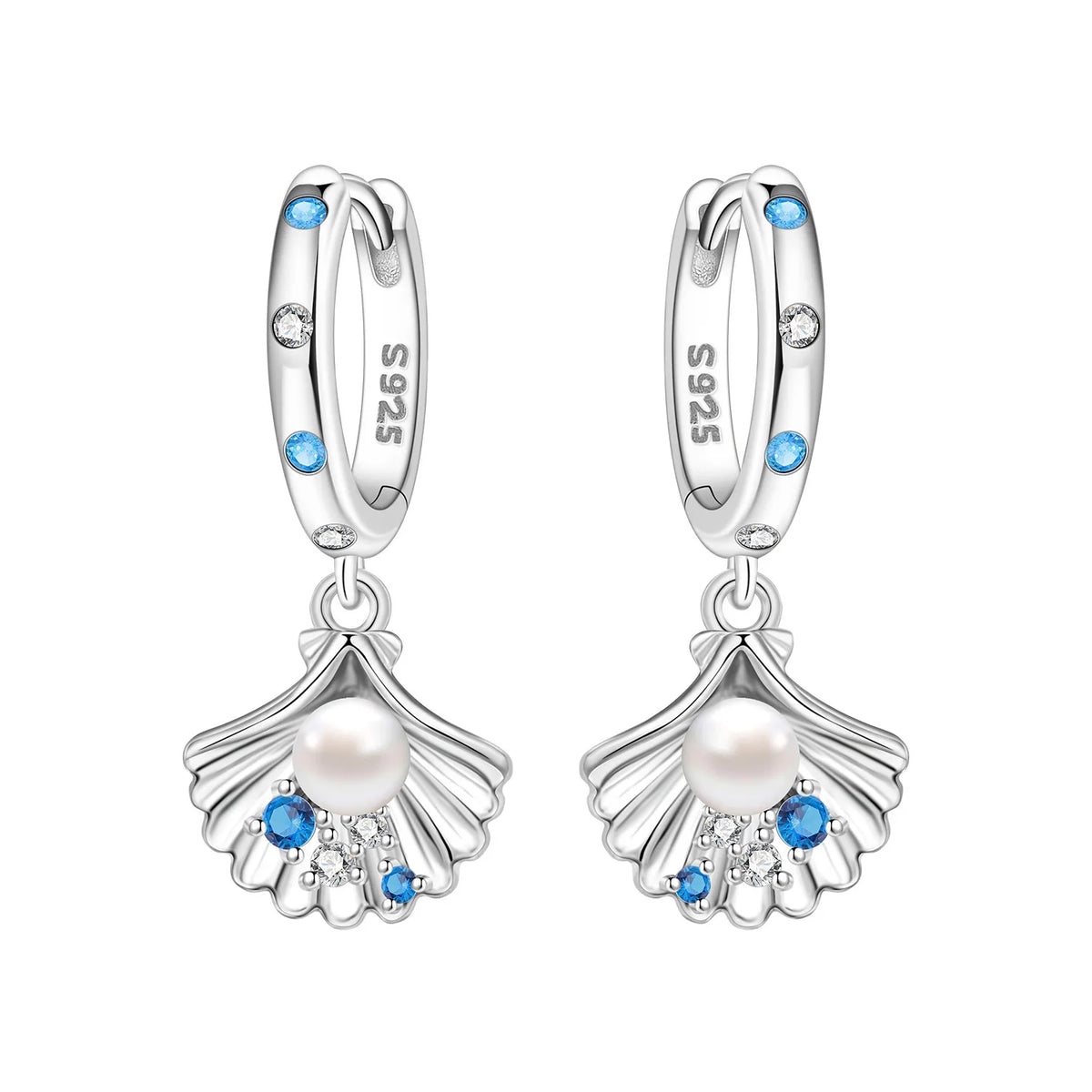 Sterling silver earrings with unique F-shaped design from Corporación Turística, showcasing intricate craftsmanship and elegant style.
