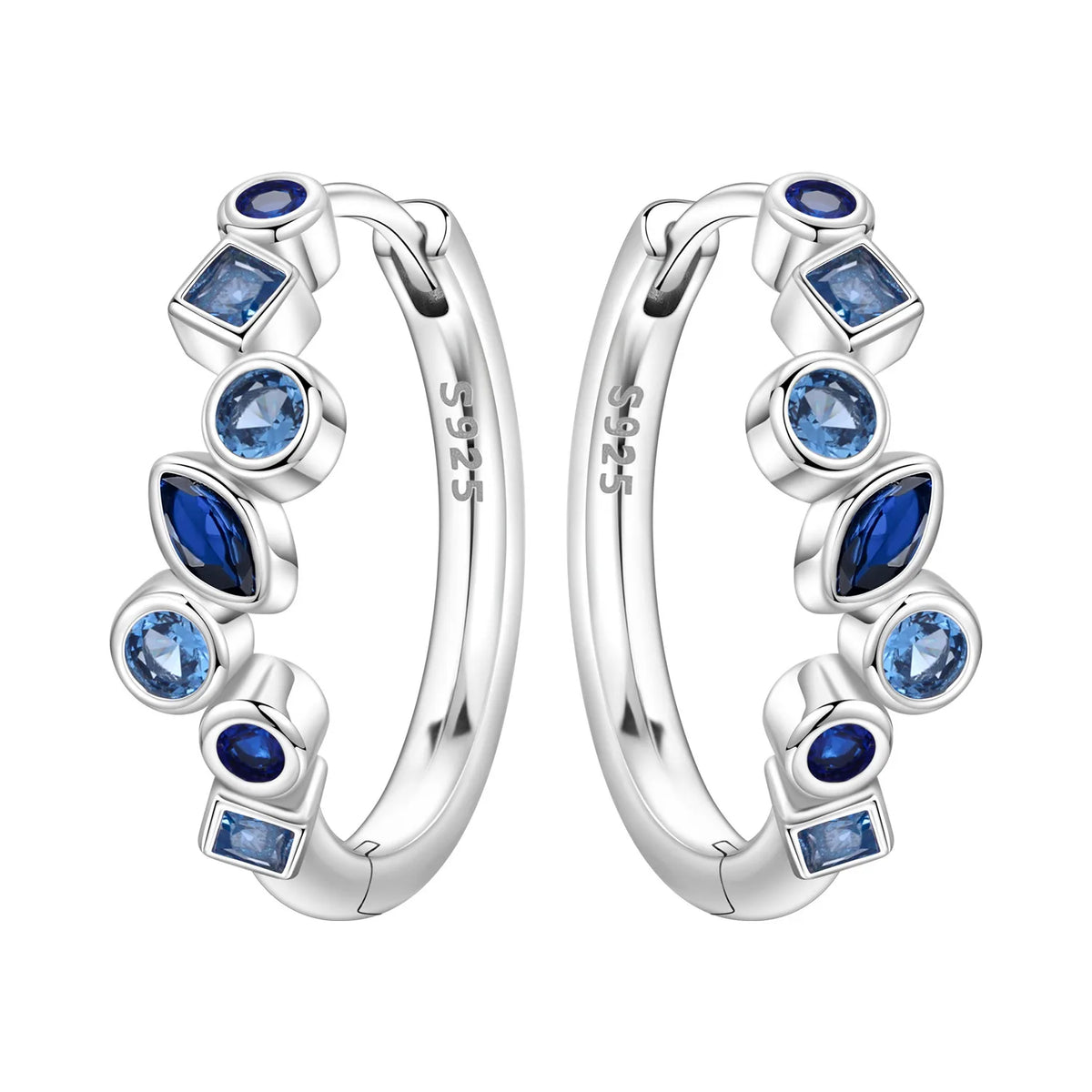 Sterling silver S925 Panpoki earrings with sparkling cubic zirconia from Corporación Turística, featuring elegant dangling design.