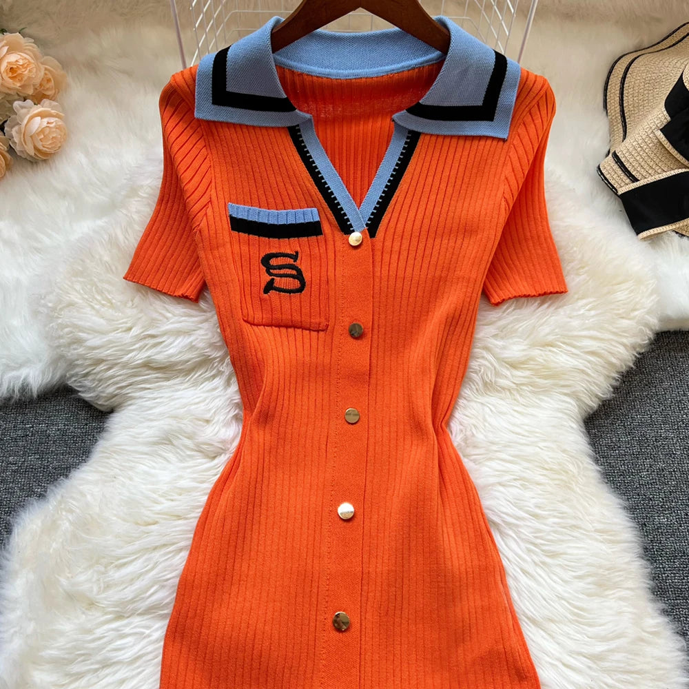 Orange YuooMuoo summer dress for women, lightweight woven fabric, casual style, perfect for 2025 warm-weather fashion.