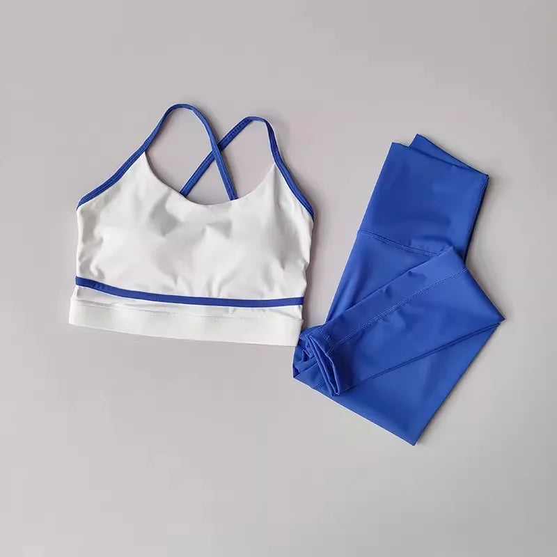 Pink women's yoga set by Corporación Turística with 2-piece leggings and top, designed for comfortable activewear.