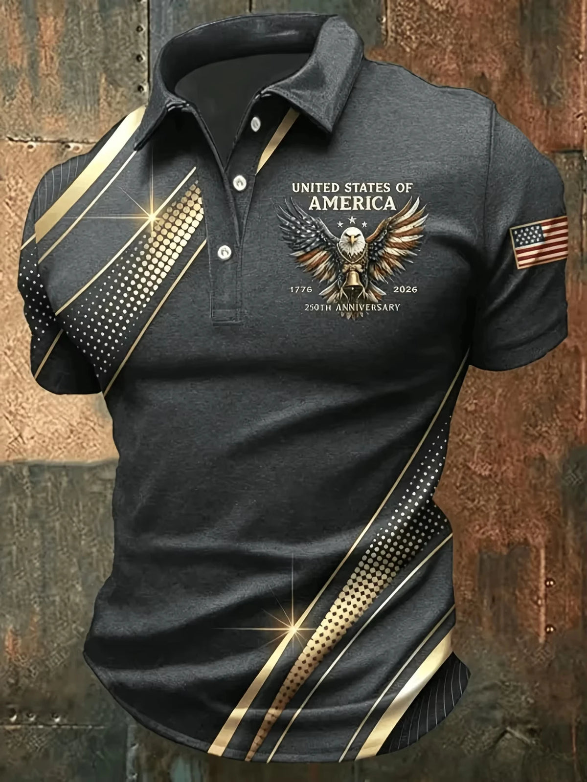 3D leaf and boat print polo shirt in 5XL by Corporación Turística, featuring vibrant tropical design and bander motif.