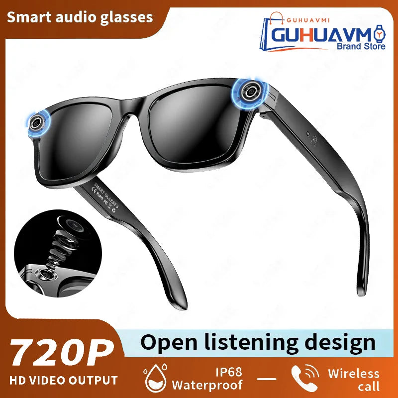 AI 800W smart glasses by Corporación Turística with HD camera, anti-vibration, and blue light protection in a sleek design.