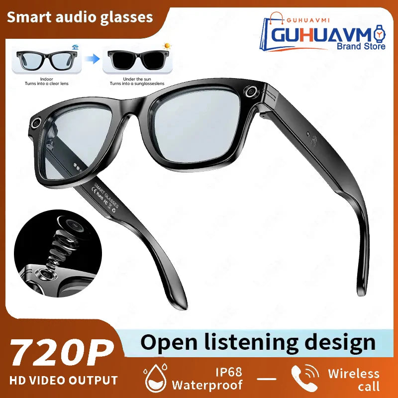 Blue light blocking smart glasses AI 800W with HD camera and anti-vibration design by Corporación Turística