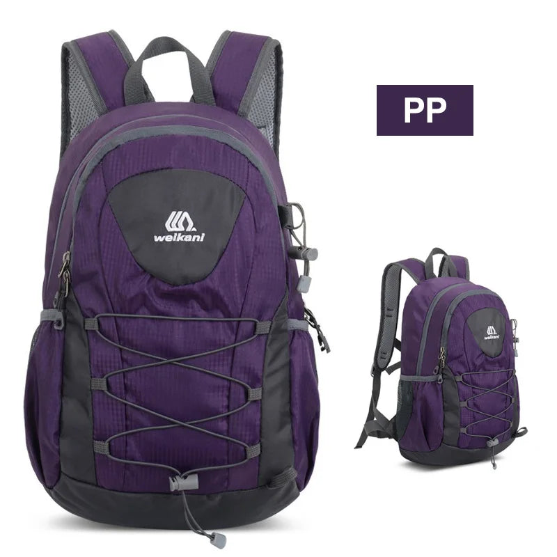 Camping backpack and hiking travel bag by Corporación Turística, with multiple compartments and adjustable straps for outdoor adventures.