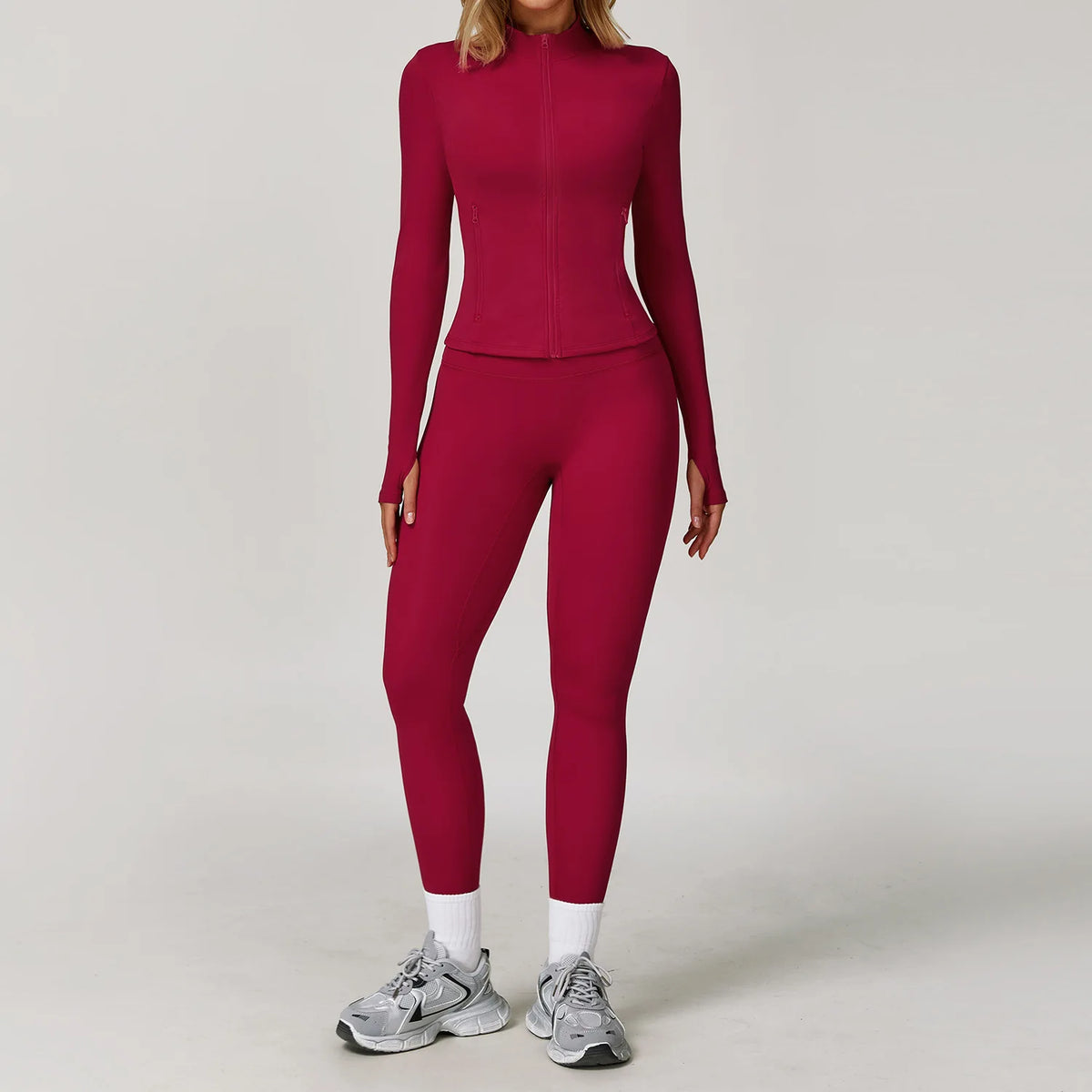 Black 2-piece women's yoga set by Corporación Turística, includes a sports bra and leggings for comfortable active wear.