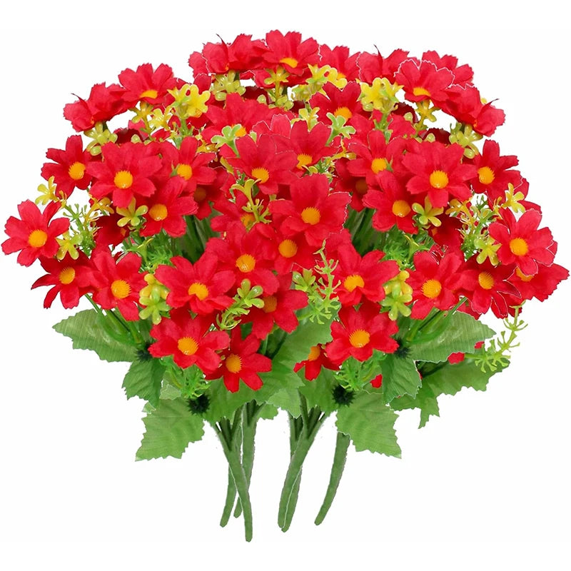 Artificial red Margarita flower bouquet with 28 heads, realistic-looking floral arrangement from Corporación Turística.
