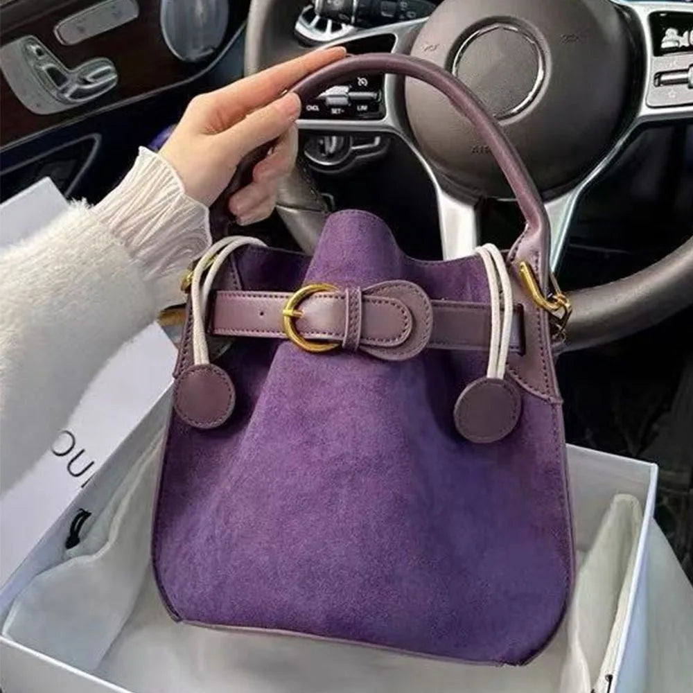 Purple luxury PU tote bag by Corporación Turística, versatile cube-shaped design with spacious interior and stylish details.