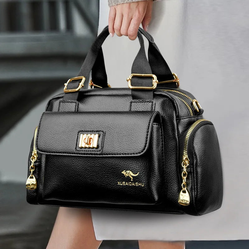 Luxury designer handbag and shoulder bag by Corporación Turística in vibrant purple, stylish accessories for fashionable looks.