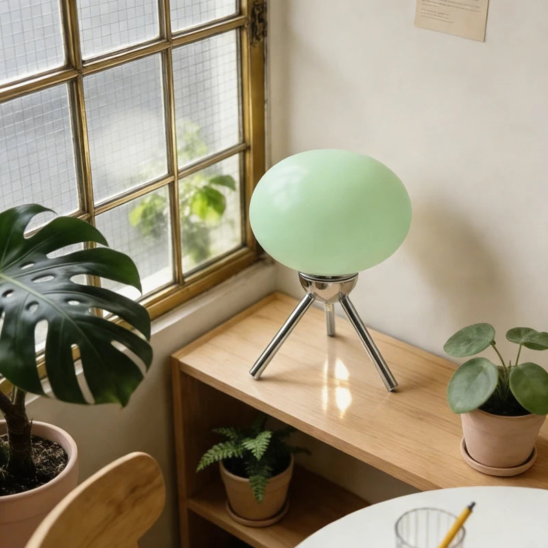 Bauhaus table lamp by Corporación Turística featuring a crystal mushroom shape with a modern, stylish design.