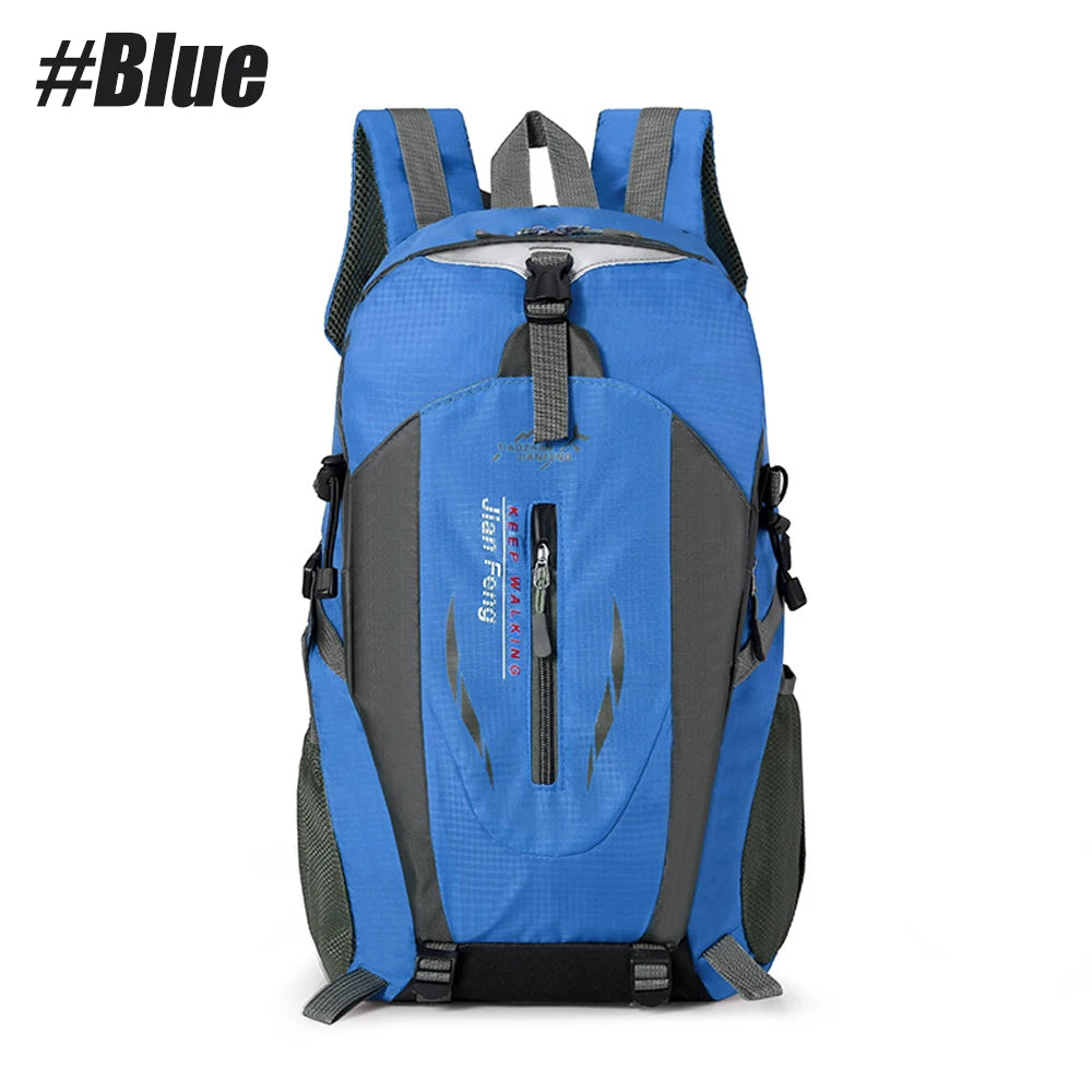 Red 40L waterproof hiking backpack by Corporación Turística, ideal for camping and outdoor adventures.