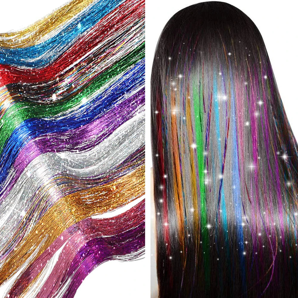 Brillante synthetic hair extensions for girls in red and orange, 36 inches long, by Corporación Turística.