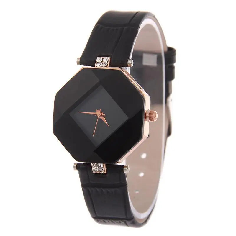 Exquisito reloj geométrico para mujer de Corporación Turística, con pulsera elegante y diseño moderno en color rojo.