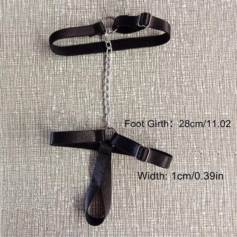 Black gothic ankle bracelet for women with elastic band, stylish and comfortable accessory by Corporación Turística