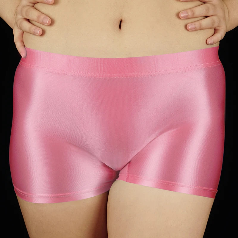 Red men's shiny boxer briefs from Corporación Turística, featuring a comfortable fit and glossy finish.