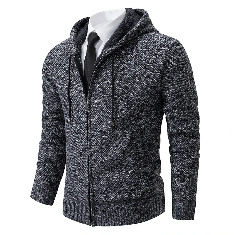 Beige men's polar fleece jacket with high collar and front zipper, casual and warm for outdoor wear by Corporación Turística.