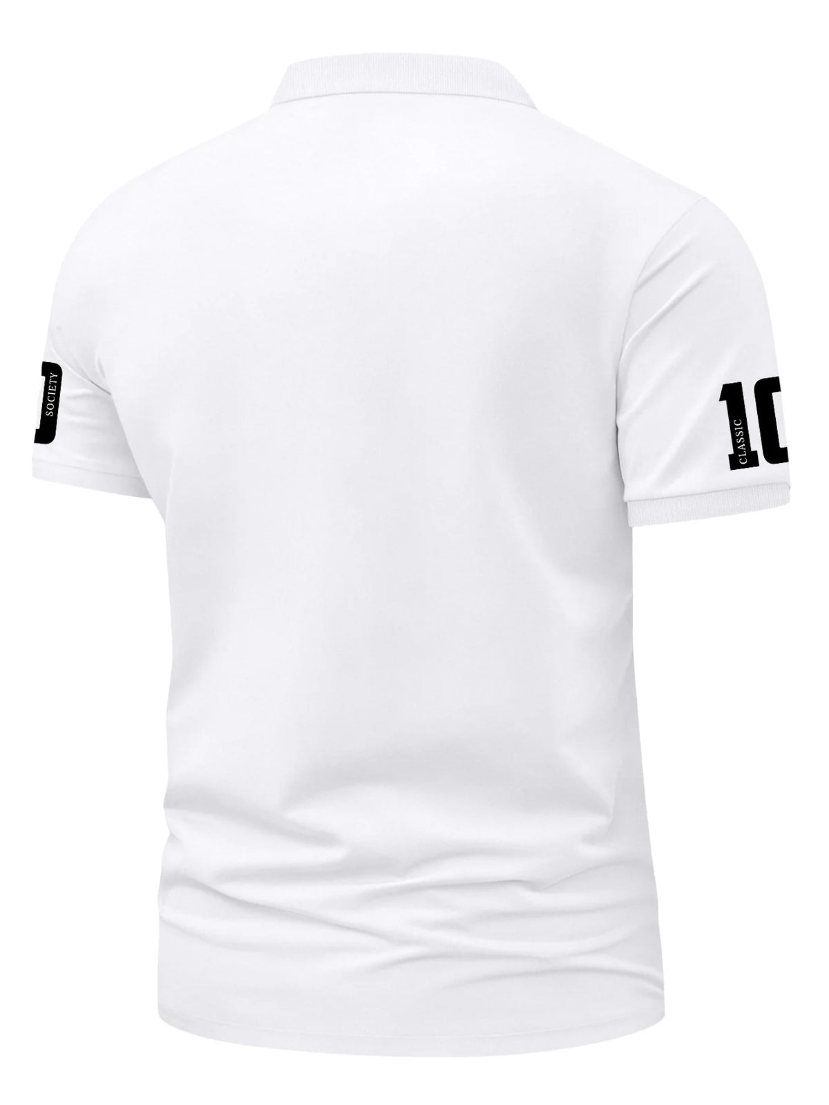 Elegant men's black polo shirt by Corona Real with short sleeves, made of polyester, available in sizes S to XXL.