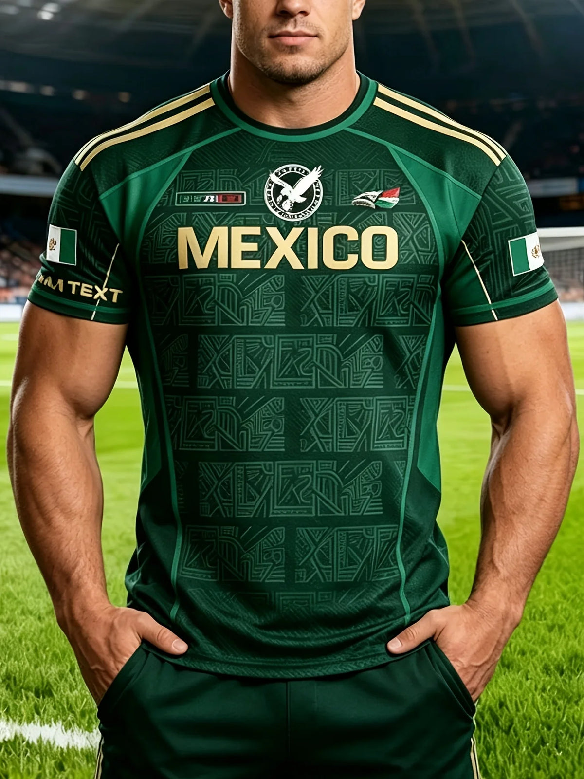 Men's Águila T-shirt by Corporación Turística, breathable polyester, quick-drying short sleeve shirt, casual men's clothing.