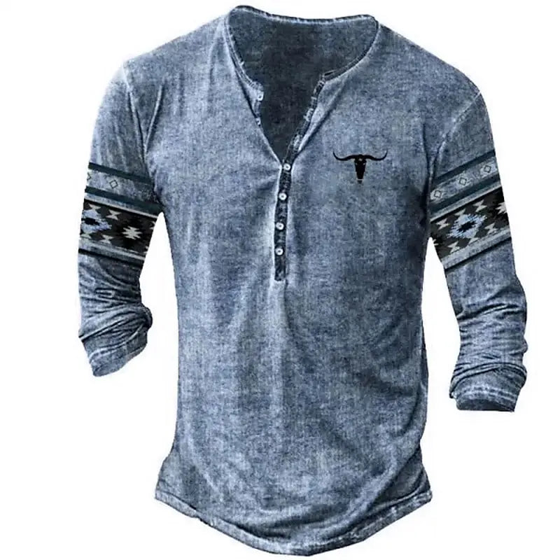 Dark gray vintage Yellowstone Ruta 66 long-sleeve T-shirt for men by Corporación Turística, featuring classic roadside design.