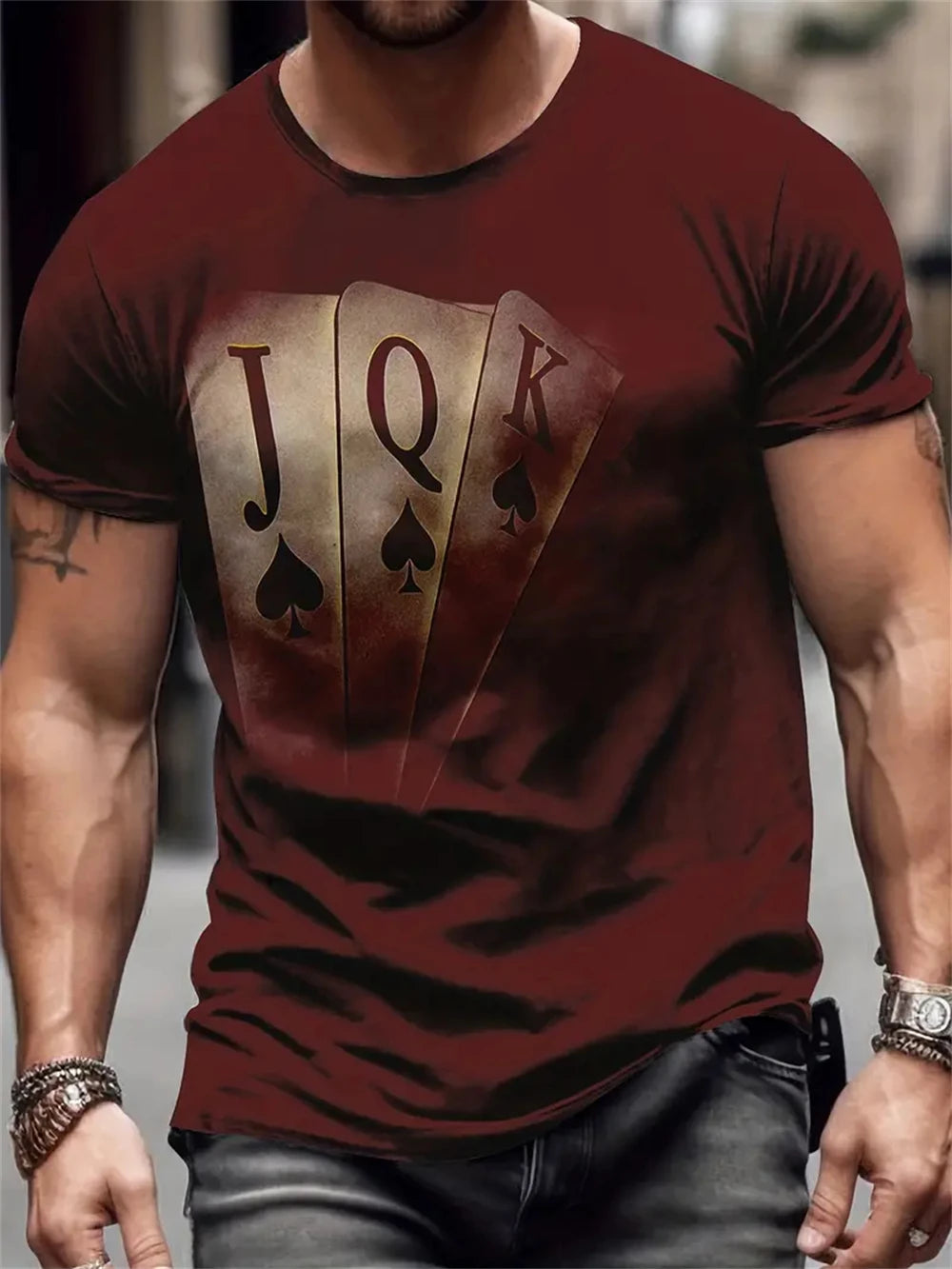 Black men's T-shirt with gold "King" print, casual style, from Corporación Turística, featuring a comfortable fit and informal design.