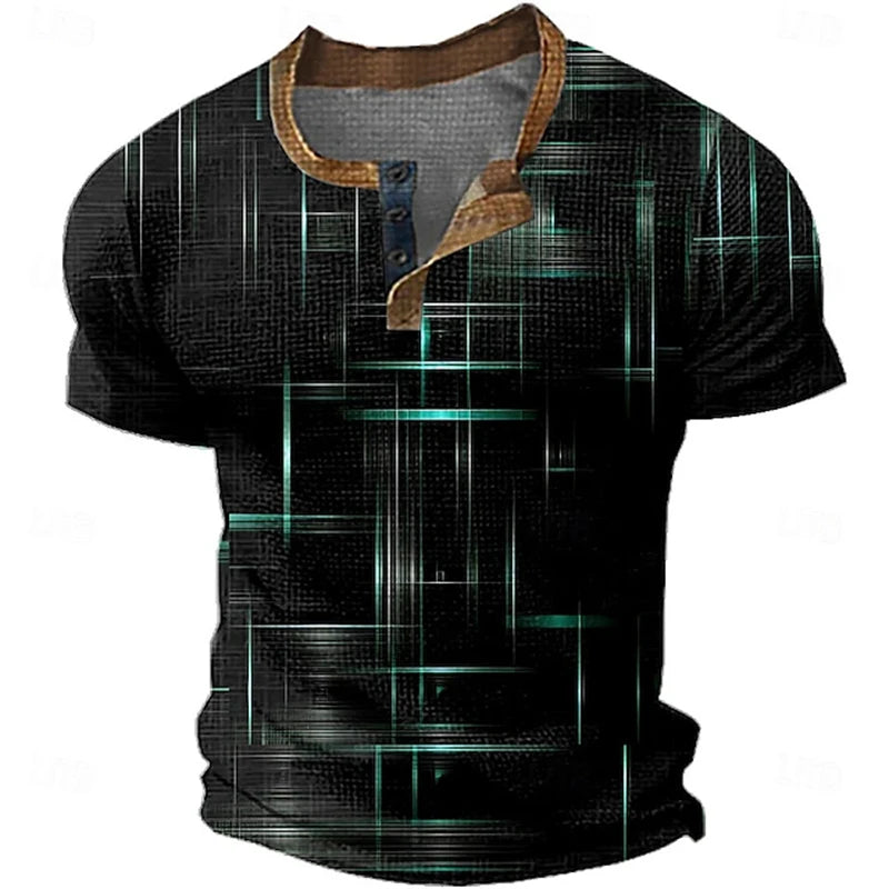 Minimalist 3D summer men's polo shirt by Corporación Turística featuring textured print and breathable fabric.