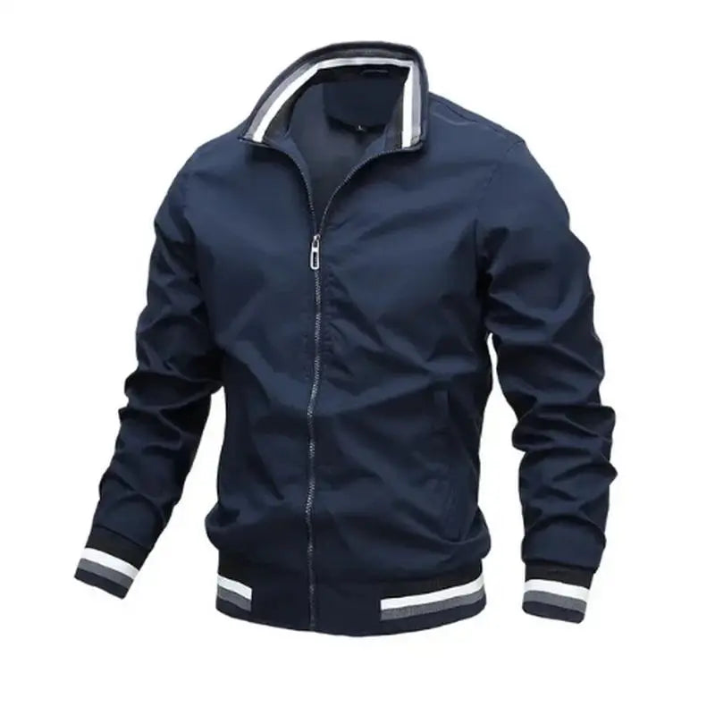 Corporalación Turística men's windbreaker jacket, casual and waterproof, suitable for spring outdoor wear, shown in olive color.
