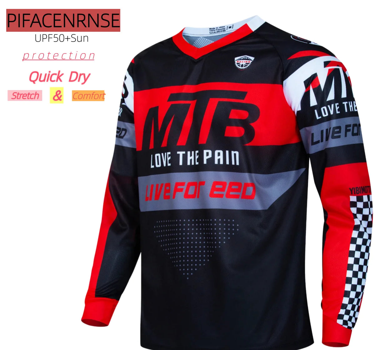 Men's Descenso Pro Jersey from Corporación Turística, breathable and quick-drying MTB cycling shirt with vibrant design.