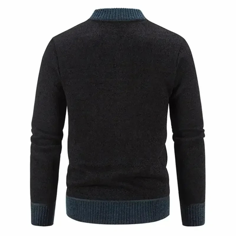 Dark grey men's winter cardigan with zipper from Corporación Turística, warm and cozy, size 2XL, suitable for cold weather.