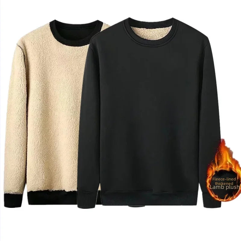 Black men's thermal polar shirt by Corporación Turística, stylish Korean winter casual underwear for cold weather.