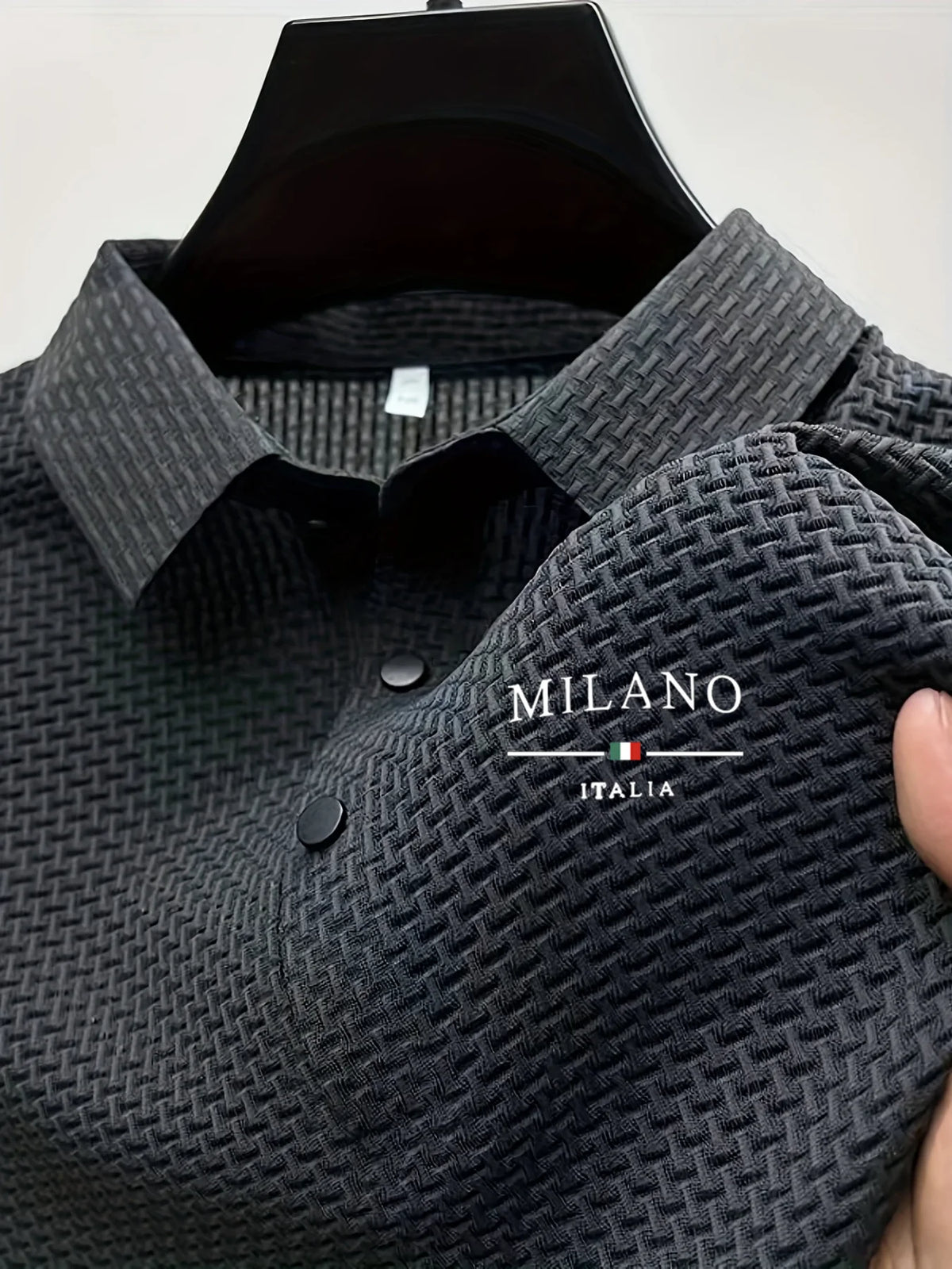 Blue men's Polo shirt by Corporación Turística, casual slim fit summer polo for men, stylish summer clothing for men.