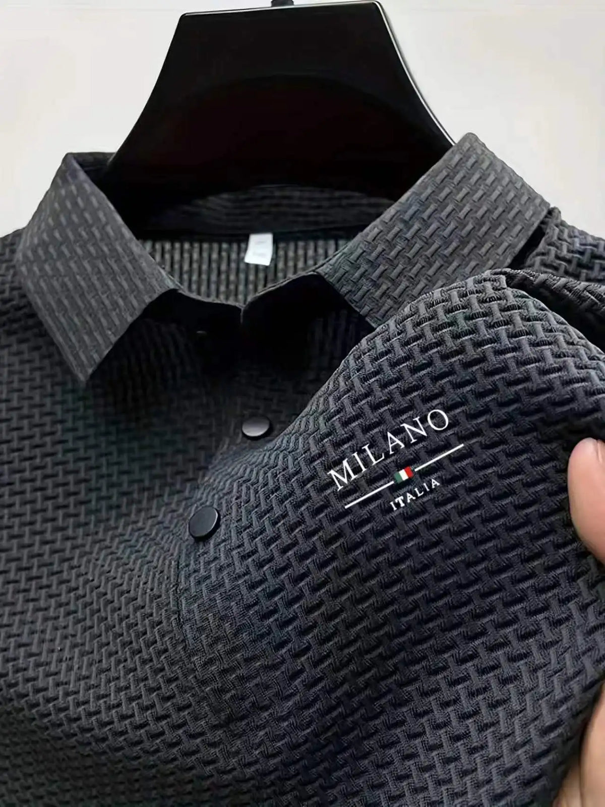 Blue men's polo shirt by Corporación Turística, casual slim fit summer polo, perfect for warm weather and relaxed style.