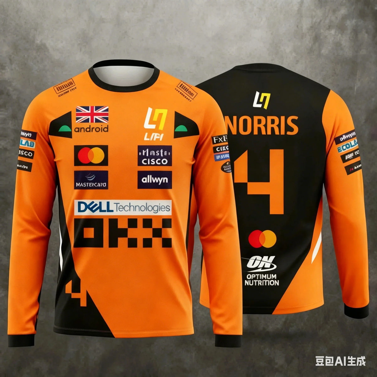 Long-sleeve breathable MTB cycling jersey by Corporación Turística, designed for sports and racing, shown with vibrant colors and technical fabric.