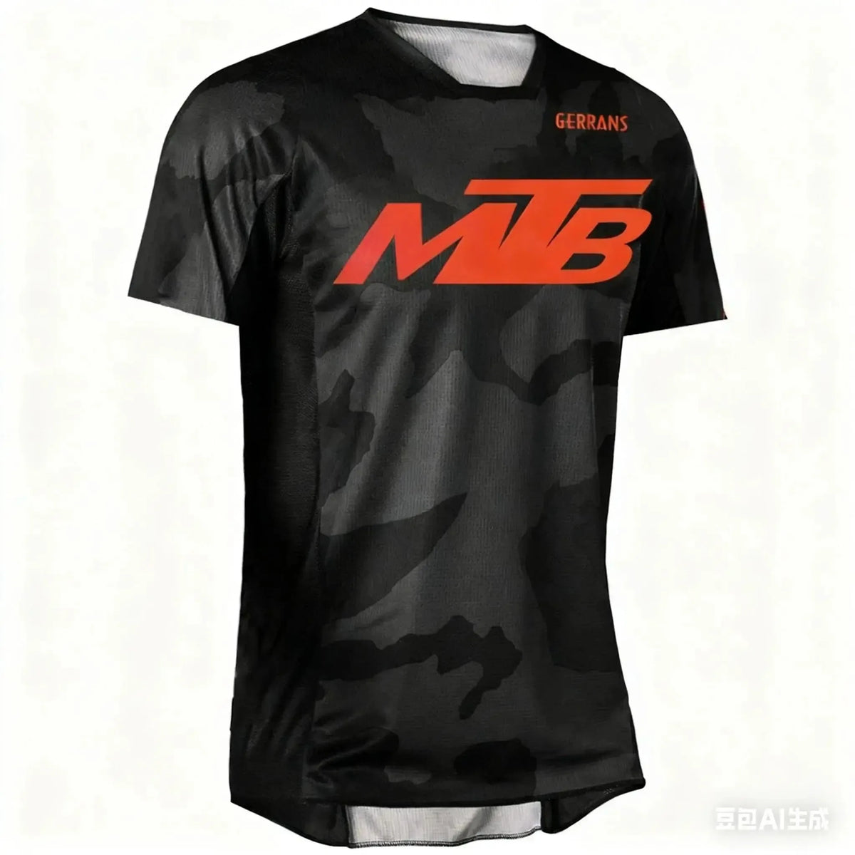 Camiseta de ciclismo de montaña de manga corta de la marca Corporación Turística, ideal para actividades outdoor con padres e hijos.