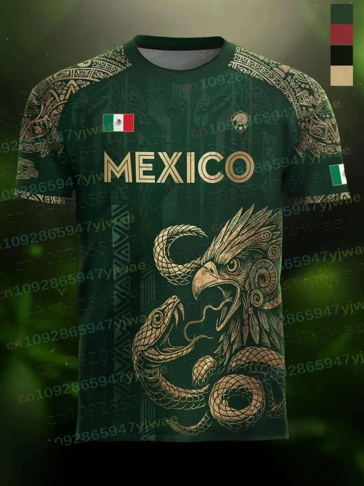 Juvenile breathable polyester football T-shirt by Corporación Turística, sportswear, front view with team logo and vibrant colors.