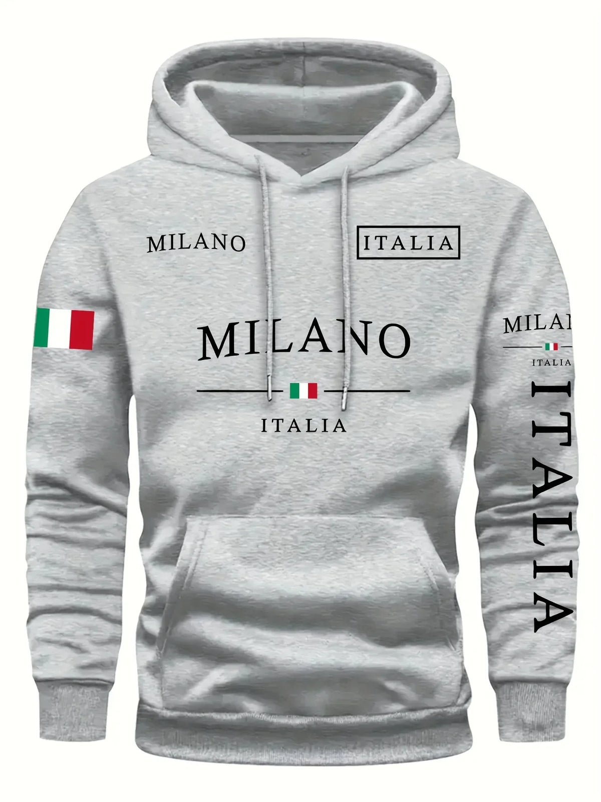 Unisex Italia Milano sweatshirt by Corporación Turística, casual sporty hoodie with trendy design and comfortable fit.
