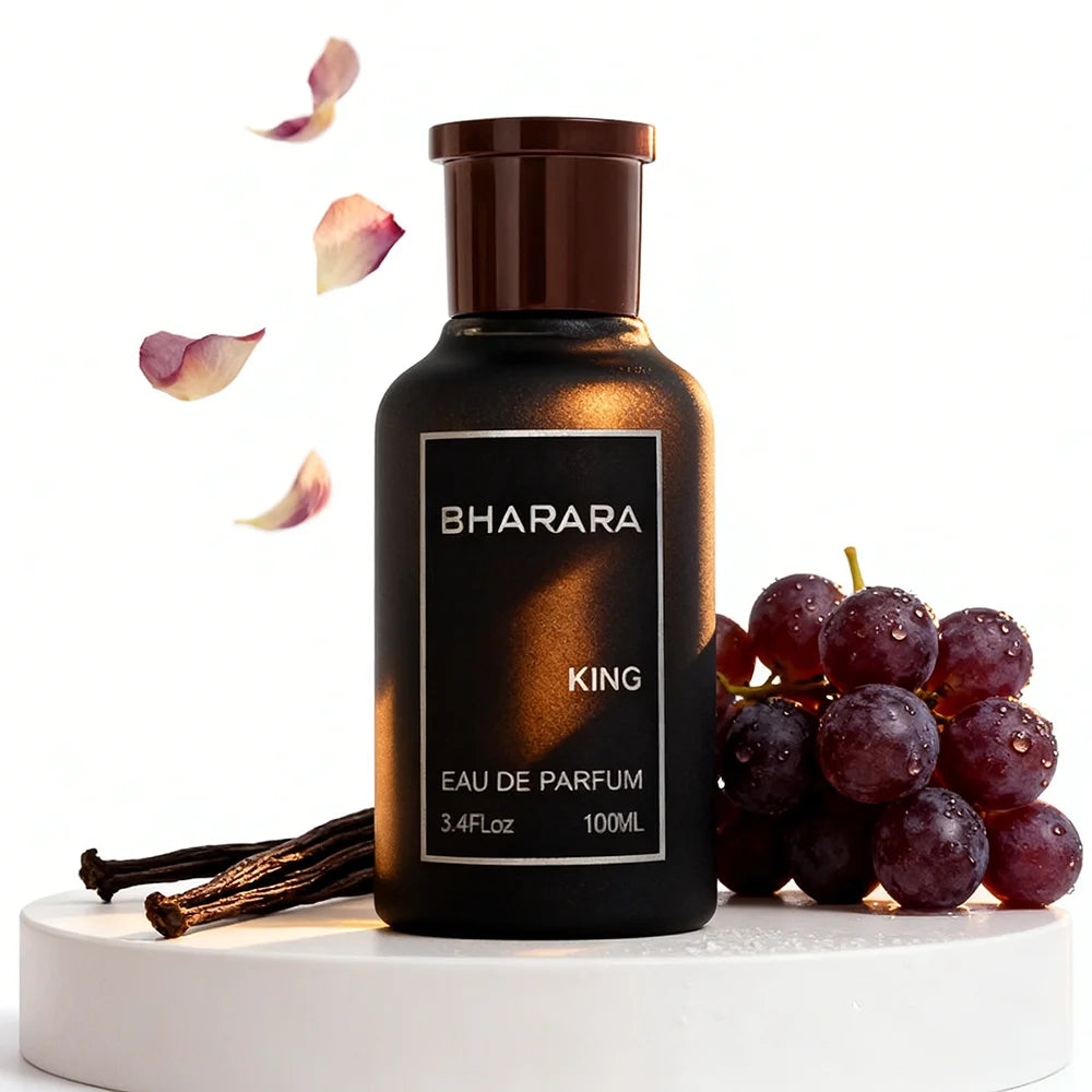 Bharara Rose Eau de Parfum for women by Corporación Turística, 100ml floral aroma bottle with pink and gold accents.