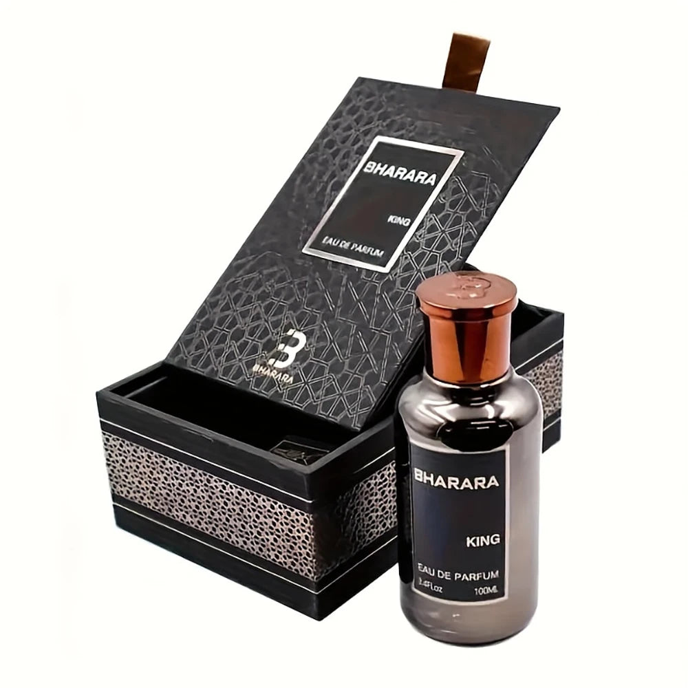 Bharara Rose Eau de Parfum for women in 100ml bottle with floral aroma, featuring a pink and gold floral-themed packaging.