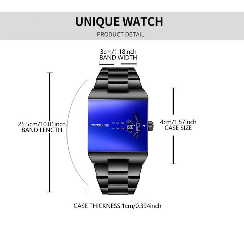 Digital square men's wristwatch by Corporación Turística with a pink strap and modern design.