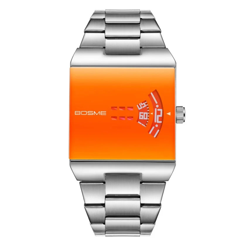 Digital men's wristwatch with a square face by Corporación Turística, featuring a modern design in pink.