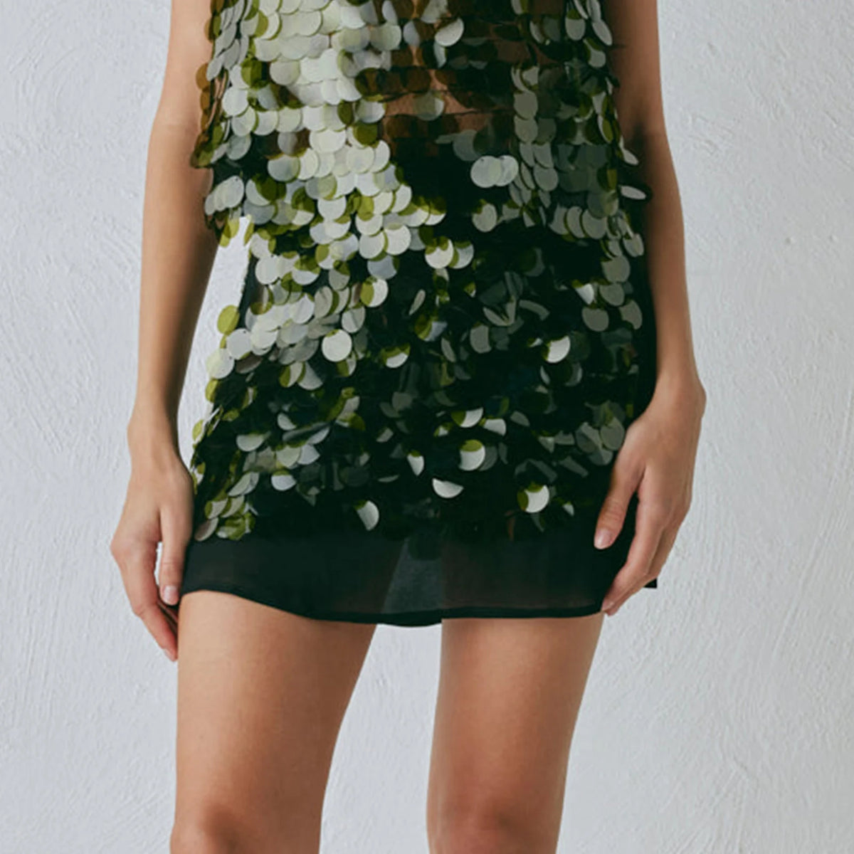 Pink sequin summer miniskirt for women, slim-fit pencil skirt style, from Corporación Turística.