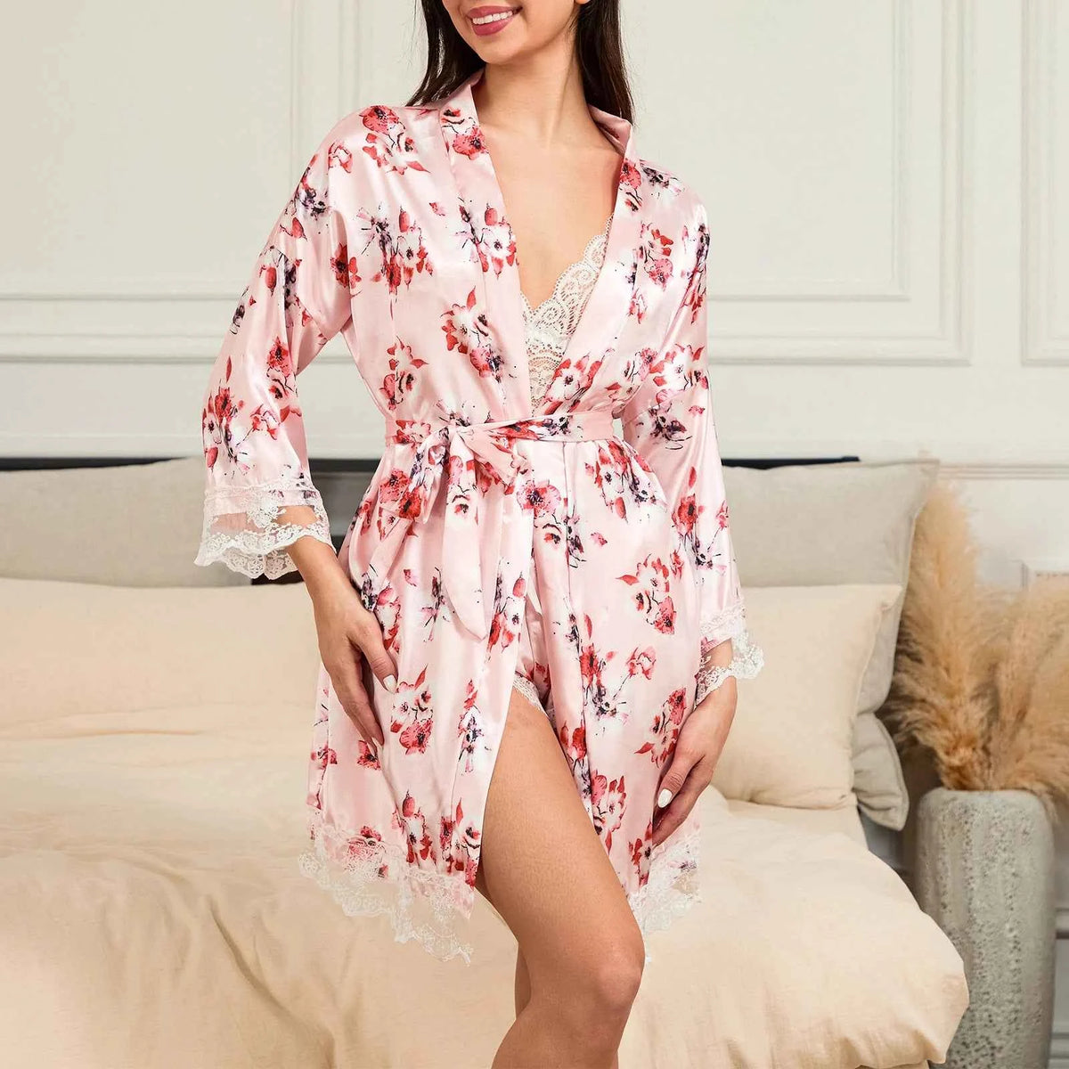 Set of three women's pajamas from Corporación Turística in pink, including comfortable sleepwear and loungewear for women.